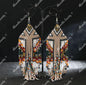 Chalchiuh | Hand-Woven Glass Bead Tassel Earrings Light coffee mixed colours