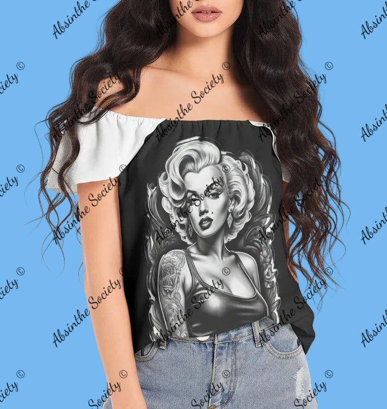 L.A. Goddess- White Sleeve Women's Off The Shoulder Top 3XL