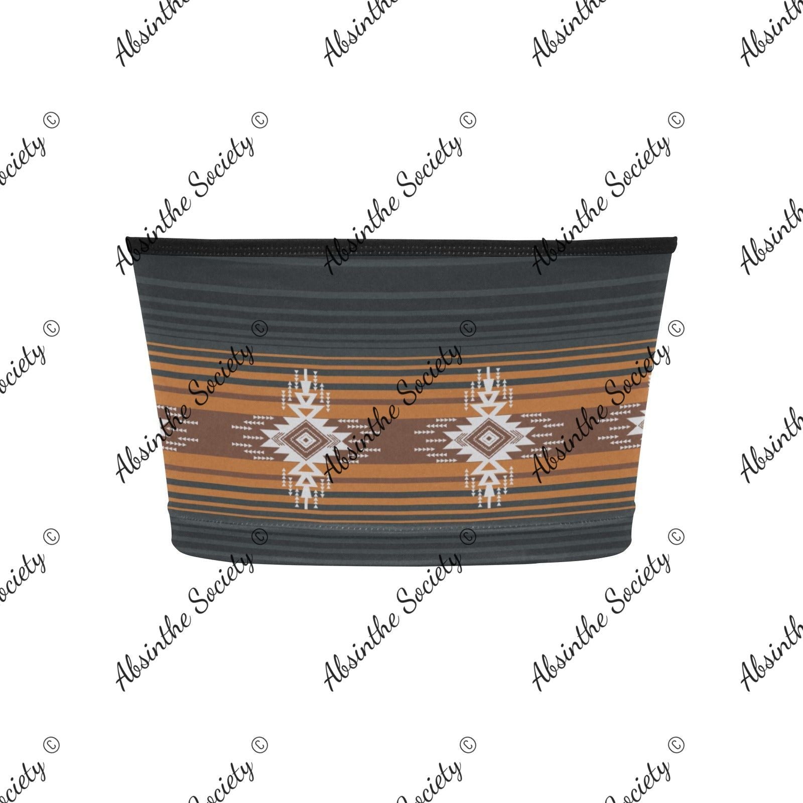 La Llama | All-Over Print Tie Bandeau Top | Dark Chicana Gothic Streetwear