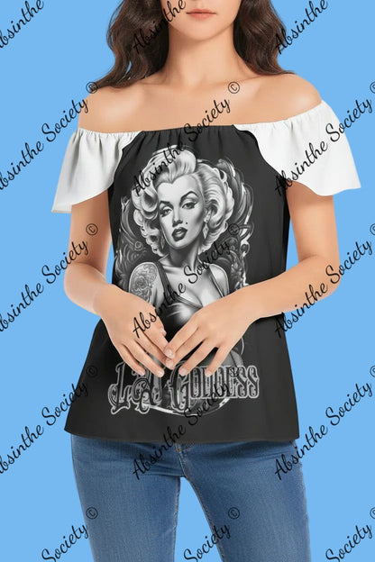 L.A. Goddess- White Sleeve Women's Off The Shoulder Top