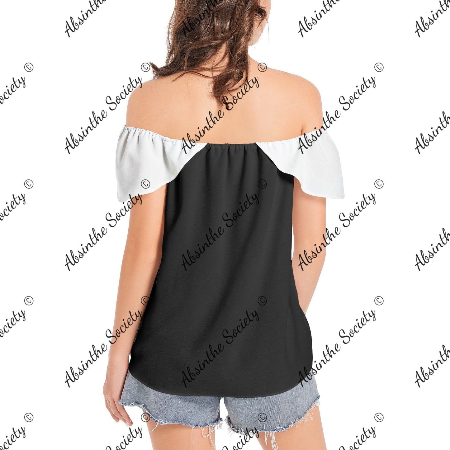 L.A. Goddess- White Sleeve Women's Off The Shoulder Top