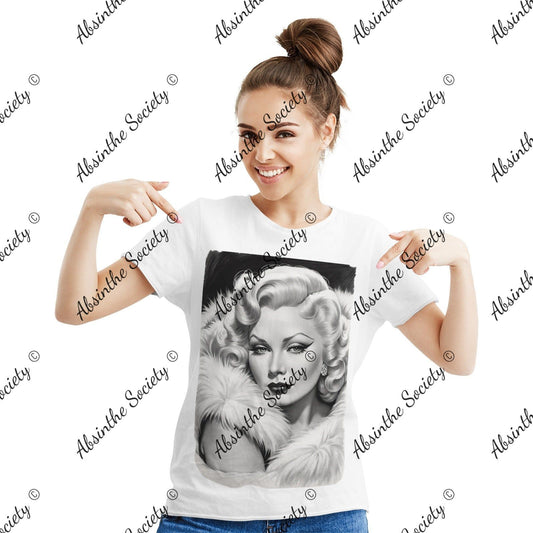 Mae West Women's Cotton Short Sleeve T-shirt White
