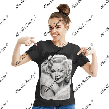 Mae West Women's Cotton Short Sleeve T-shirt Black