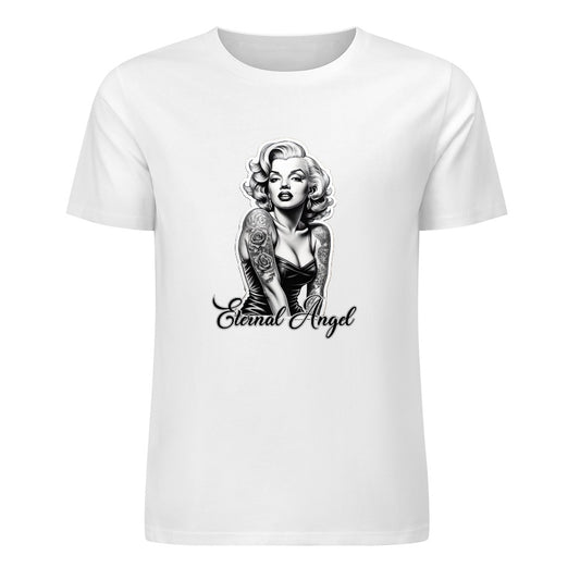Eternal Angel (white)- Marilyn Monroe Pure Cotton T-shirt Front Print White