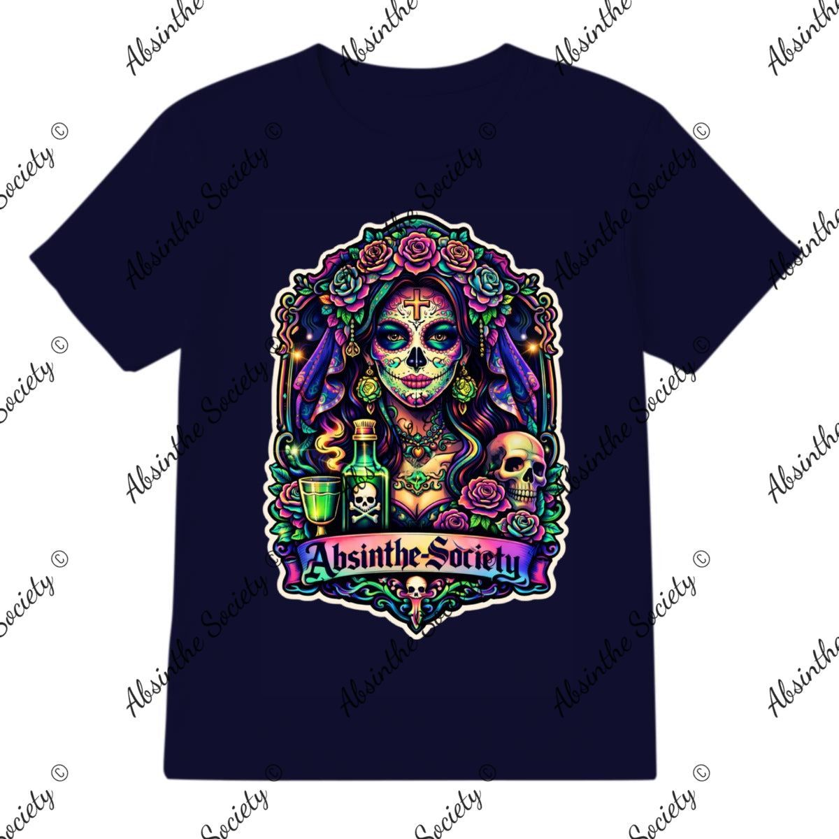 Absinthe Society Catrina Color - T-Shirt Printed in USA