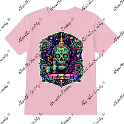 Absinthe Society Sugar Skull- T-Shirt Printed in USA