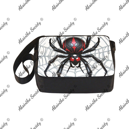 Widow Maker Cross-body Nylon Bag - Gothic Black Widow Spider
