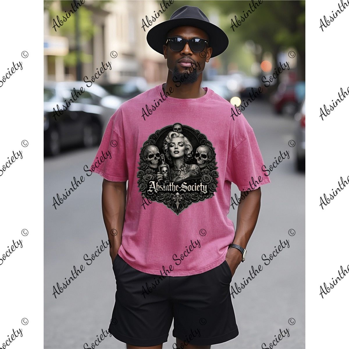 Marilyn Absinthe- Unisex Heavyweight T-shirt Printed in USA Rose red