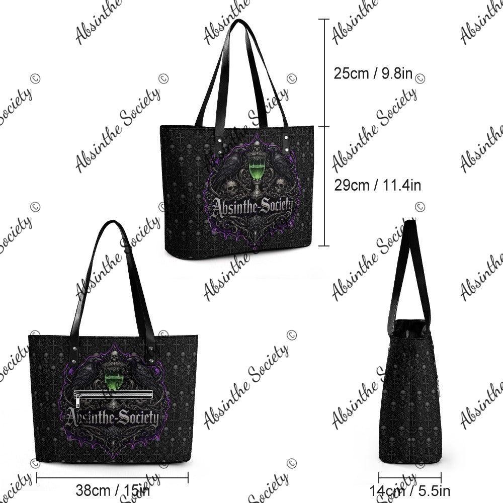 Quoth the Raven - Leather Handbag - Poe Inspired- Absinthe Society