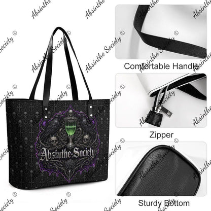 Quoth the Raven - Leather Handbag - Poe Inspired- Absinthe Society
