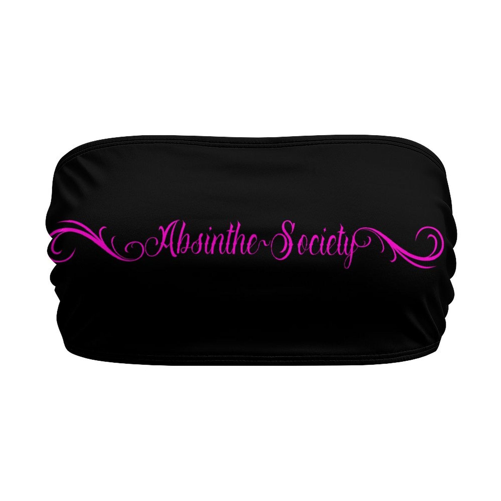 Absinthe Society Black & Pink Strapless Tube Top | Chicana Gothic Streetwear