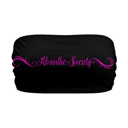 Absinthe Society Black & Pink Strapless Tube Top | Chicana Gothic Streetwear