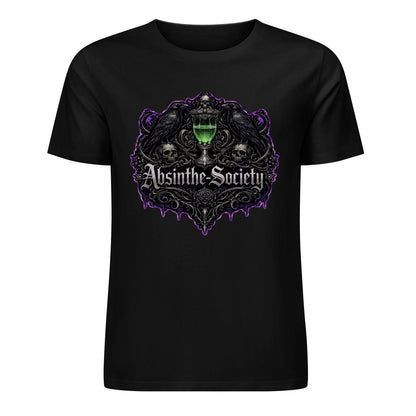 Nevermore (black) - Absinthe Society Premium Pure Cotton T-shirt Front Print Black