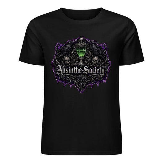 Nevermore (black) - Absinthe Society Premium Pure Cotton T-shirt Front Print Black