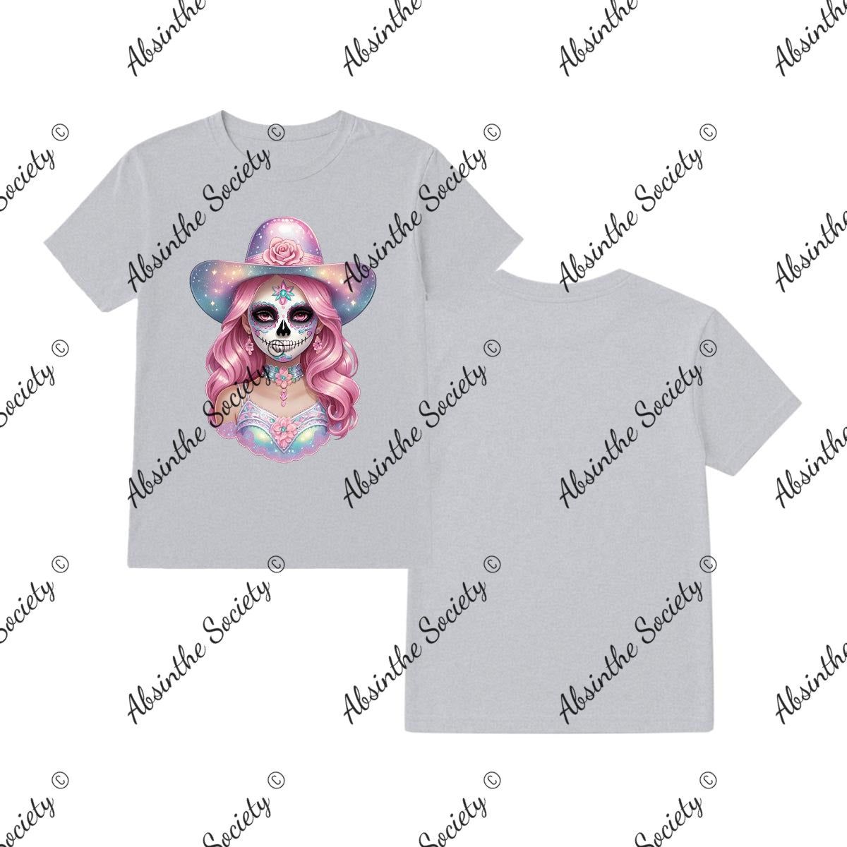 Pretty Pastel Catrina - T-Shirt Printed in USA Sport Grey