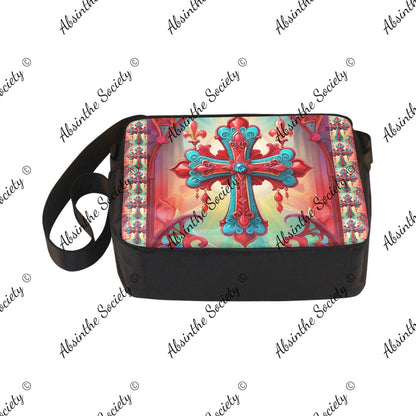 Religious Fervor Cross-body Nylon Bag - Gothic Sacred Iconography