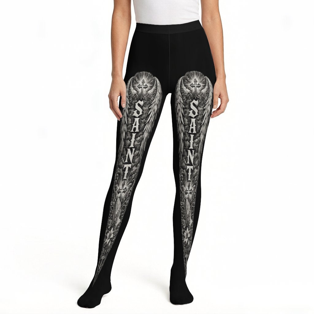 Saint & Sinner | Pantyhose | Dark Chicana Gothic Fashion White 9.1"×37.4" 23x95cm