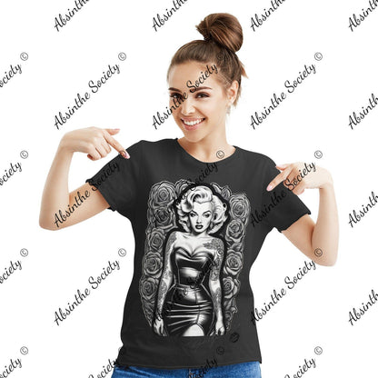 Marilyn with Love Cotton T-shirt Black