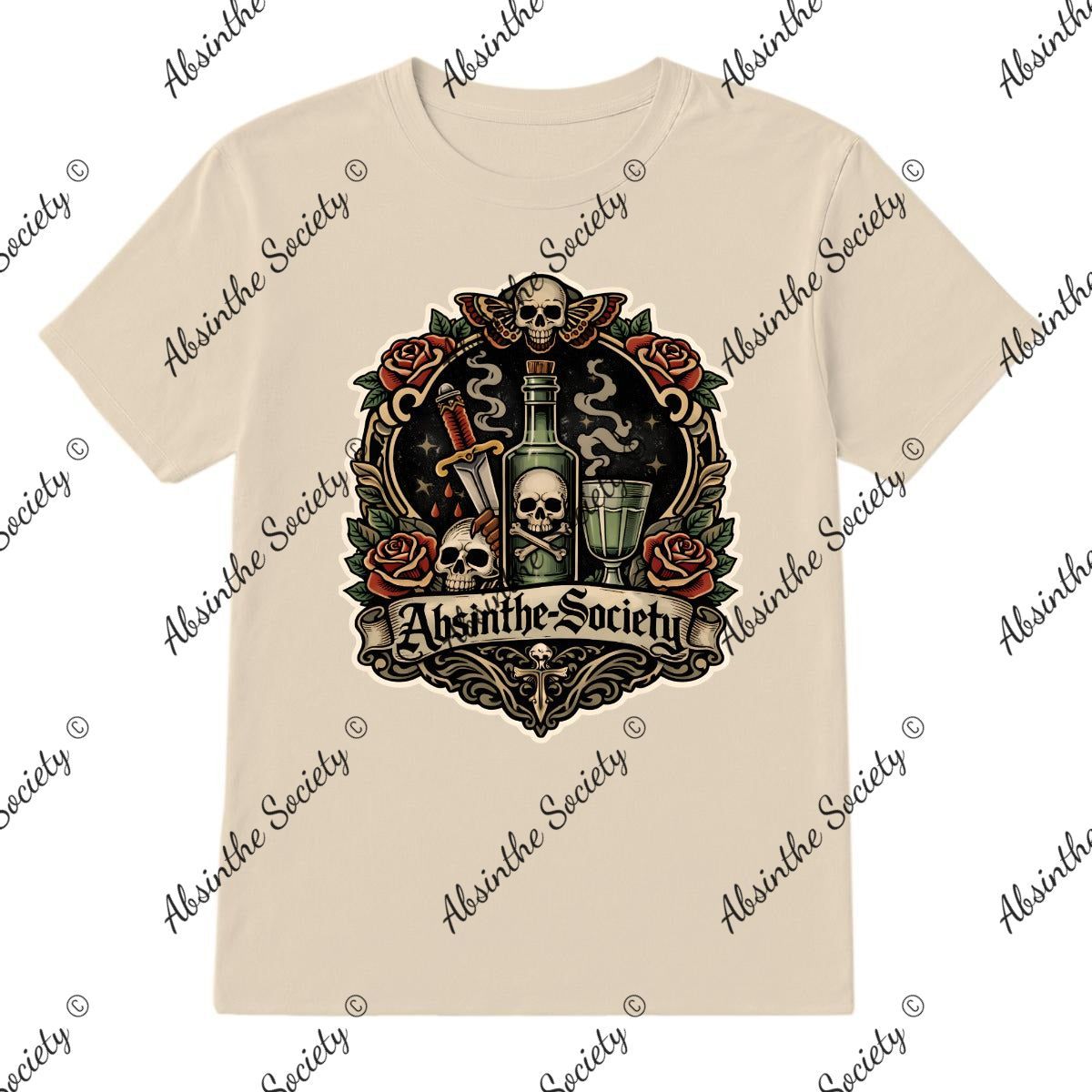 Absinthe Society Old Skool Tattoo Inspired - T-Shirt Printed in USA