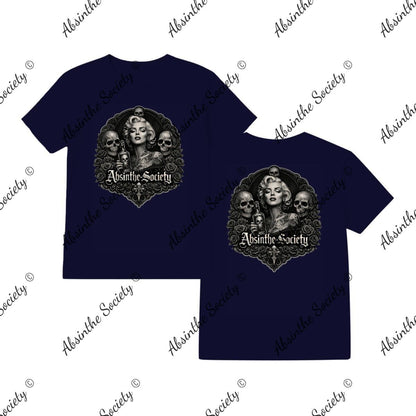 Marilyn Absinthe Society - T-Shirt Printed in USA Navy