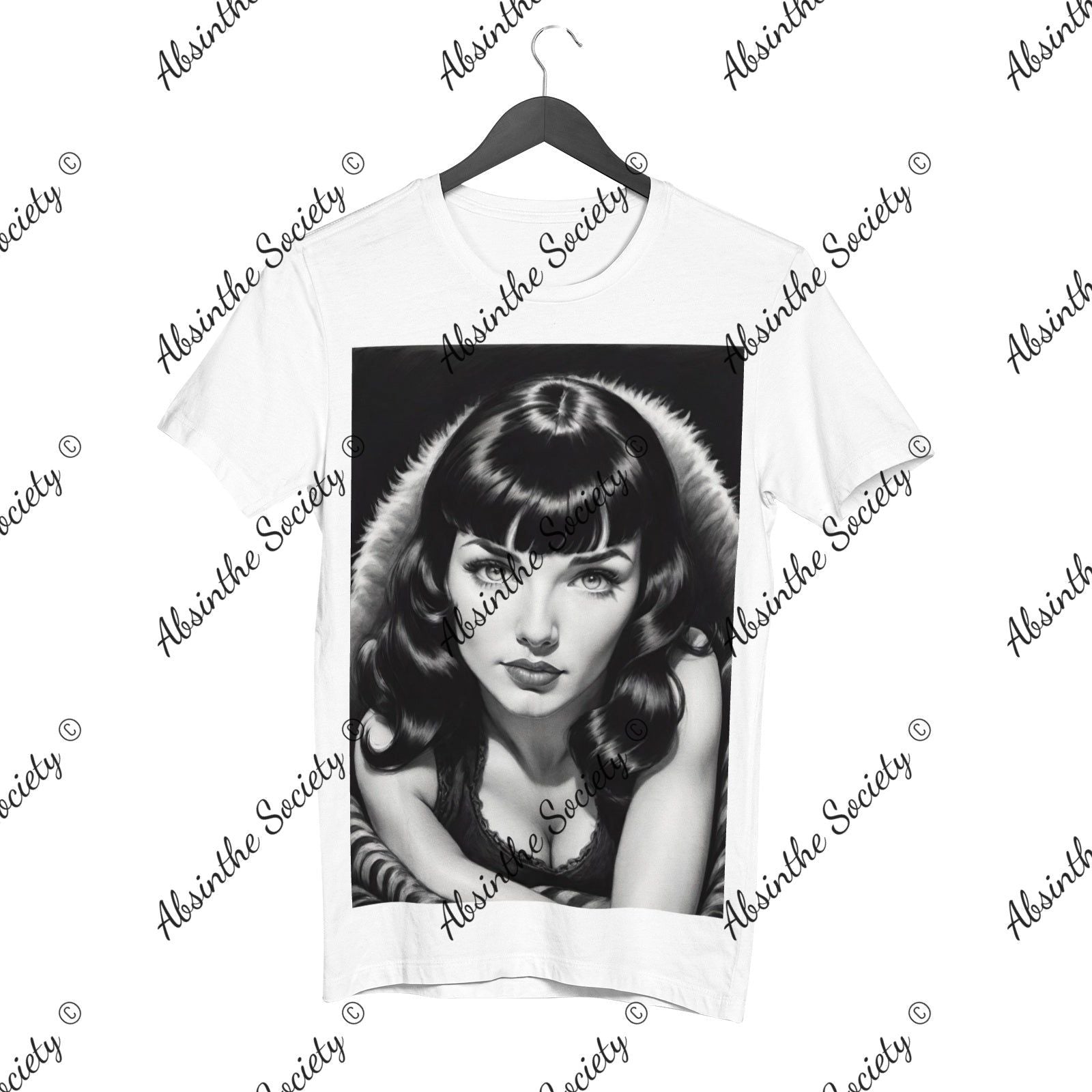 Bettie Page with Love Women's Cotton Short Sleeve T-shirt