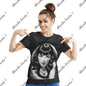 Bettie Page with Love Women's Cotton Short Sleeve T-shirt Black