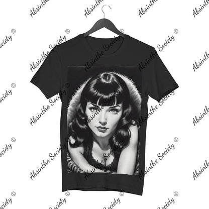 Bettie Page with Love Women's Cotton Short Sleeve T-shirt