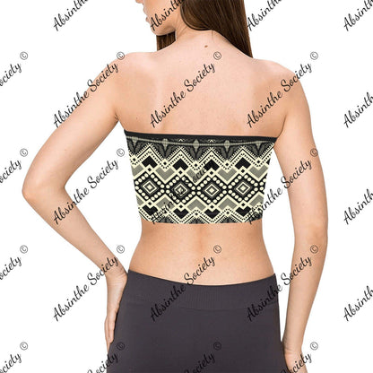 La Bruja | All-Over Print Tie Bandeau Top | Dark Chicana Gothic Streetwear