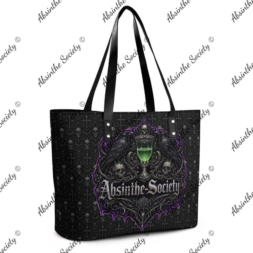 Quoth the Raven - Leather Handbag - Poe Inspired- Absinthe Society