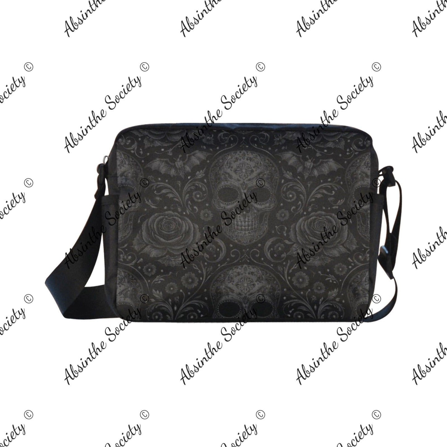 Eternal Abyss Cross-body Nylon Bag - Gothic Void White ONESIZE