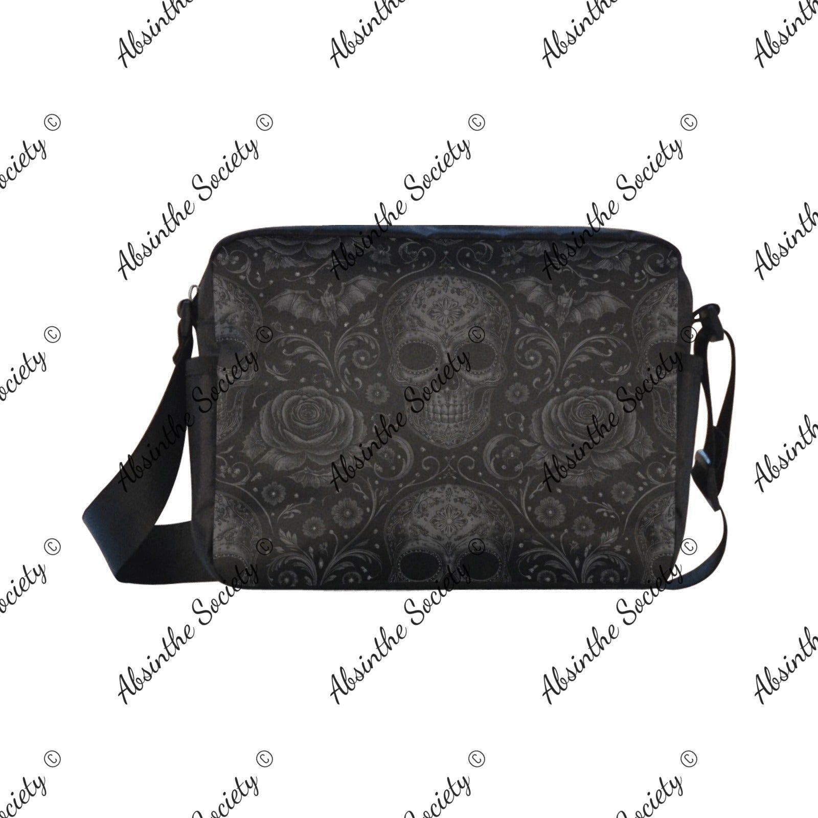 Eternal Abyss Cross-body Nylon Bag - Gothic Void White ONESIZE