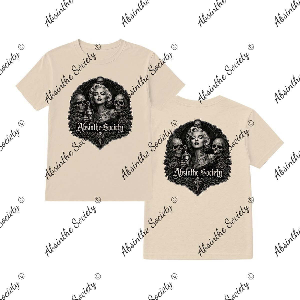 Marilyn Absinthe Society - T-Shirt Printed in USA Sand