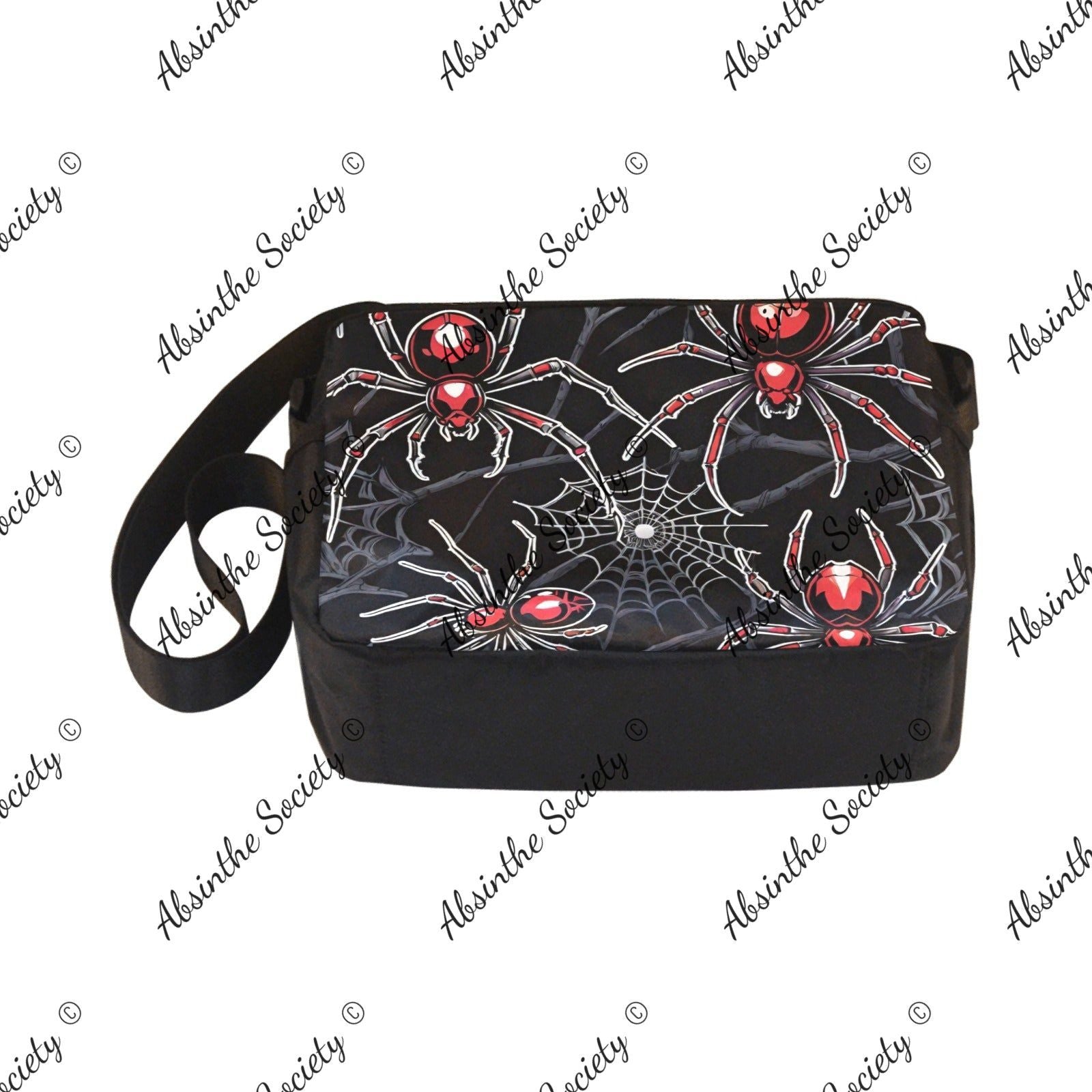 Arach-No-Phobia Cross-body Nylon Bag - Gothic Spider Print