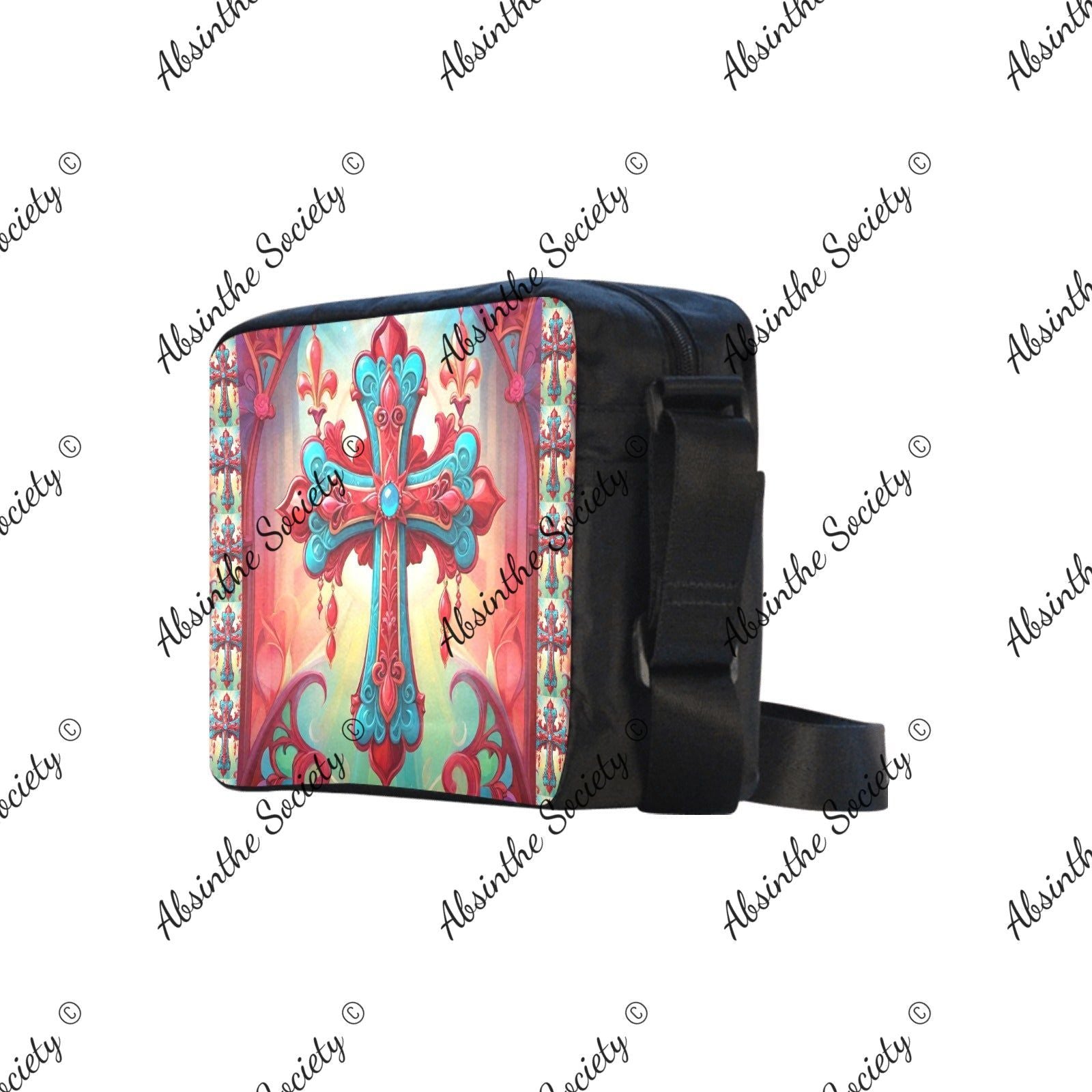 Religious Fervor Cross-body Nylon Bag - Gothic Sacred Iconography