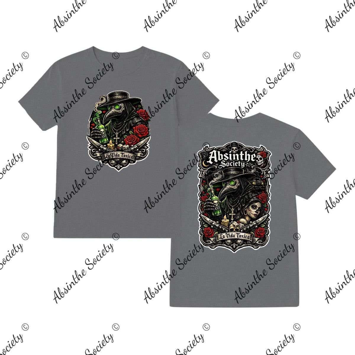 La Vida Toxica - La Pareja - Double Side T-Shirt Printed in USA Graphite