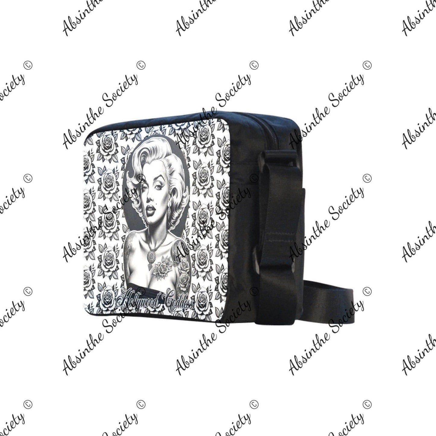 Eternal Angel Marilyn Monroe White Roses Cross-body Nylon Bag