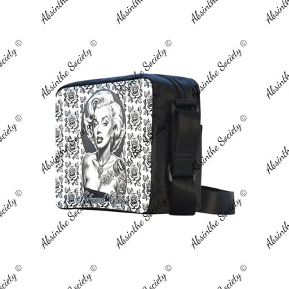 Eternal Angel Marilyn Monroe White Roses Cross-body Nylon Bag