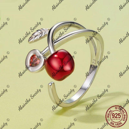 Eye Poppin' Cherry Open Ring | S925 Sterling Silver