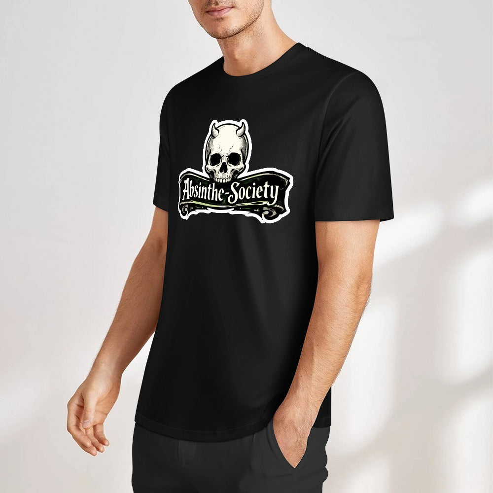Skull Banner | Absinthe Society Premium Cotton T-Shirt | Dark Chicano Gothic Streetwear