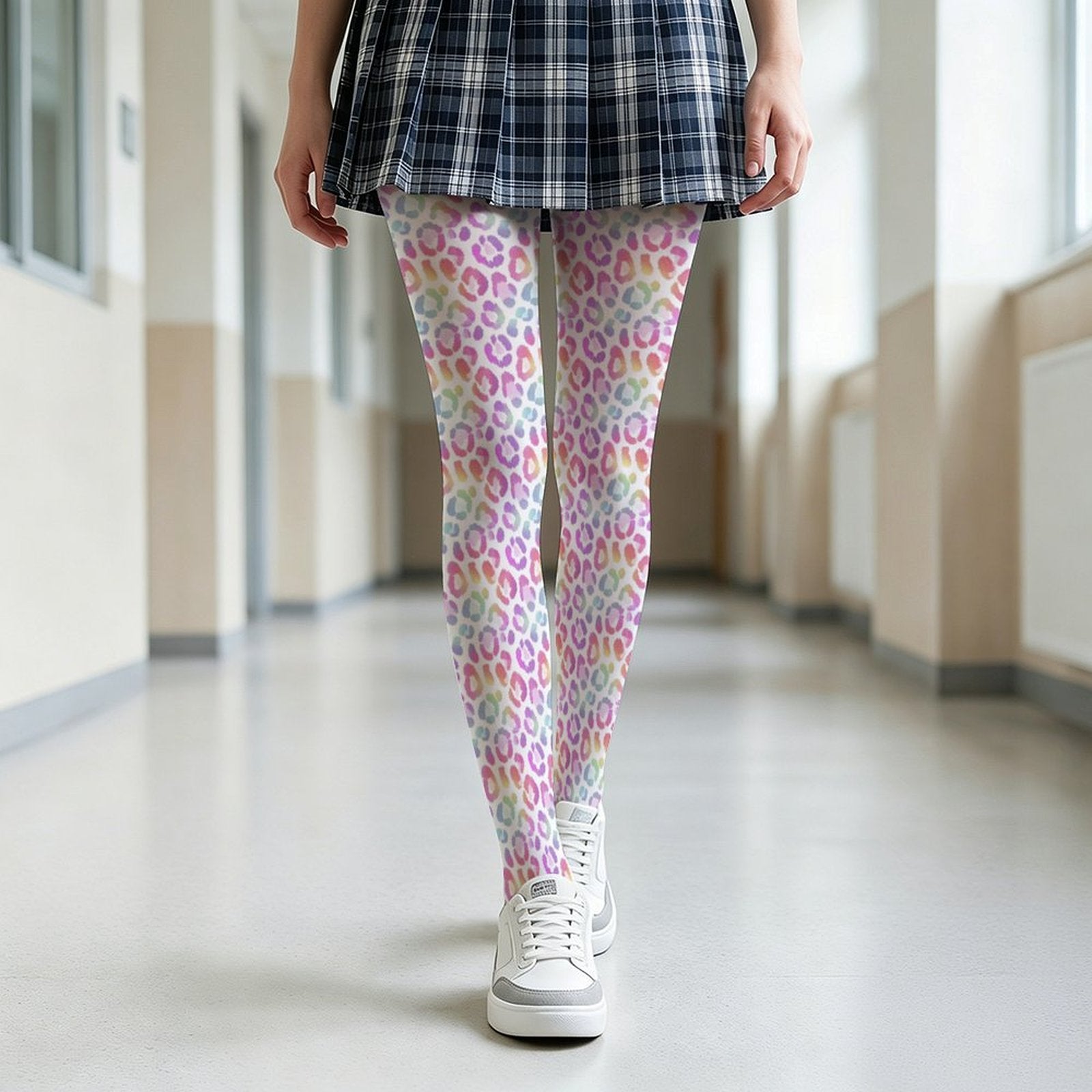 Pastel Leopard Pantyhose | Dark Chicana Gothic Fashion