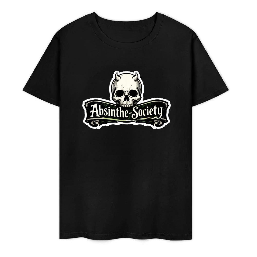 Skull Banner | Absinthe Society Premium Cotton T-Shirt | Dark Chicano Gothic Streetwear