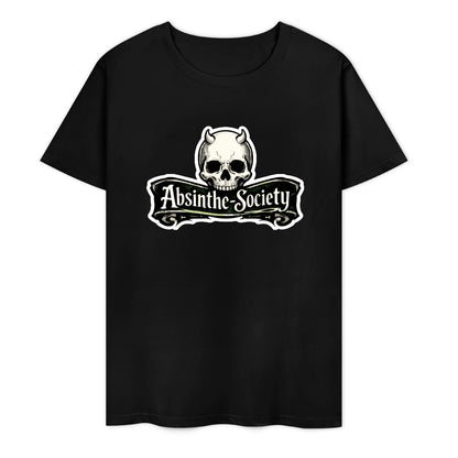 Skull Banner | Absinthe Society Premium Cotton T-Shirt | Dark Chicano Gothic Streetwear