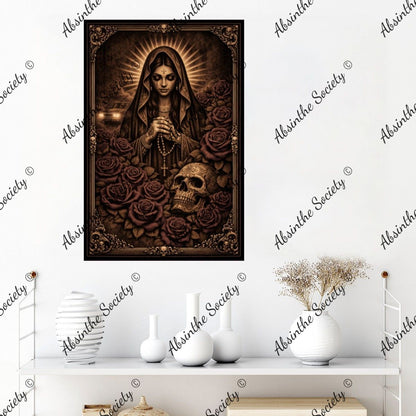 Ruega Por Nosotros | Dark Gothic Chicano Art Poster 001