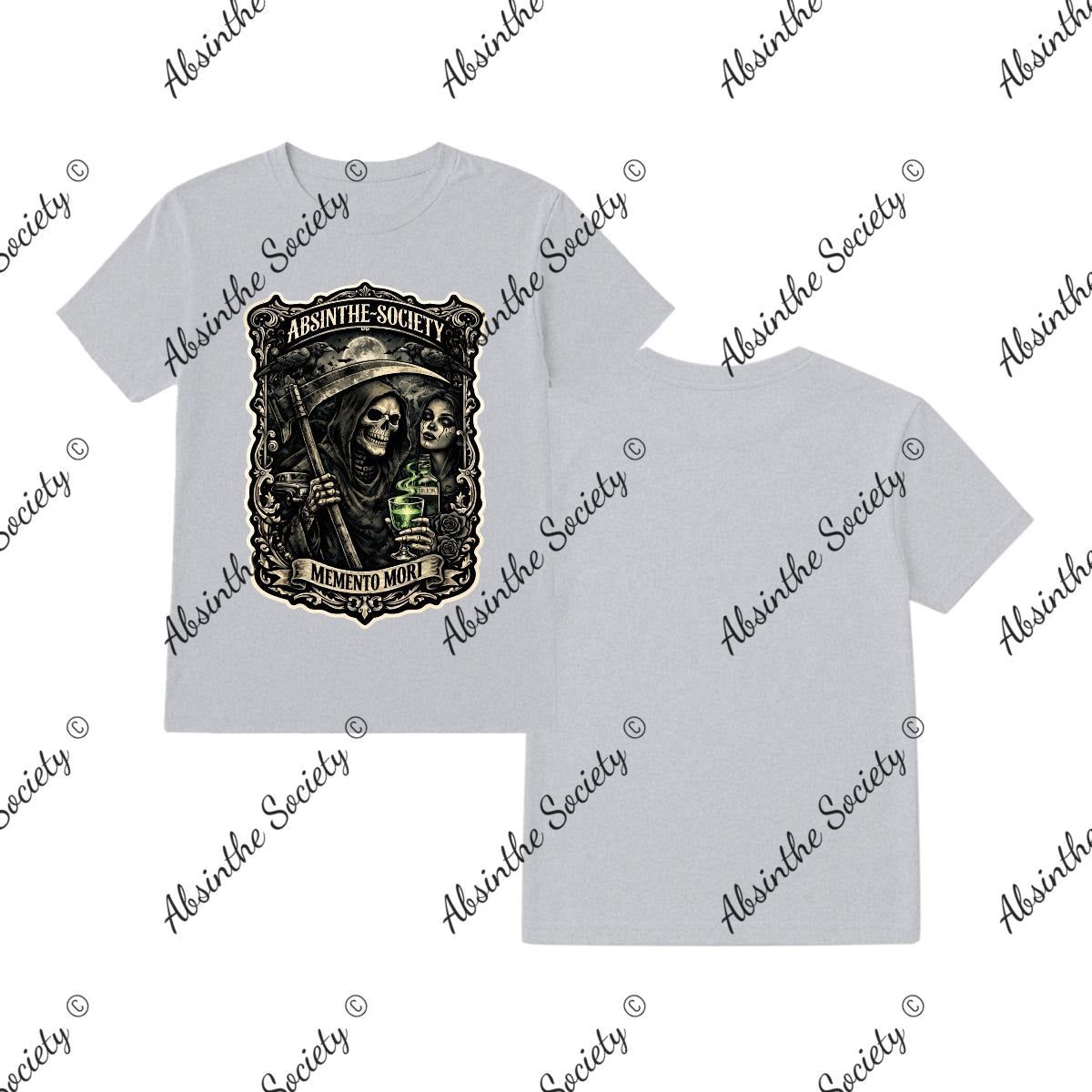 Memento Mori - Absinthe Society T-Shirt Printed in USA Sport Grey