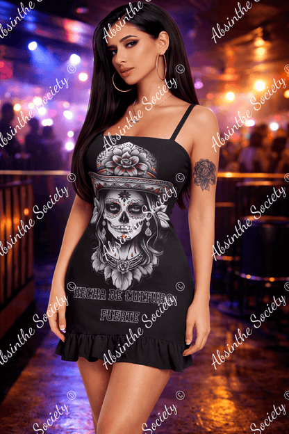 Cultura Fuerte Ruffle Hem Mini Dress