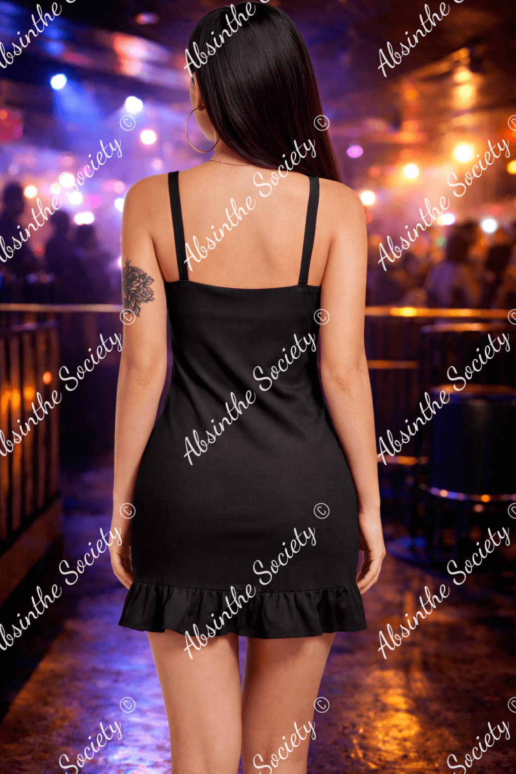 Cultura Fuerte Ruffle Hem Mini Dress