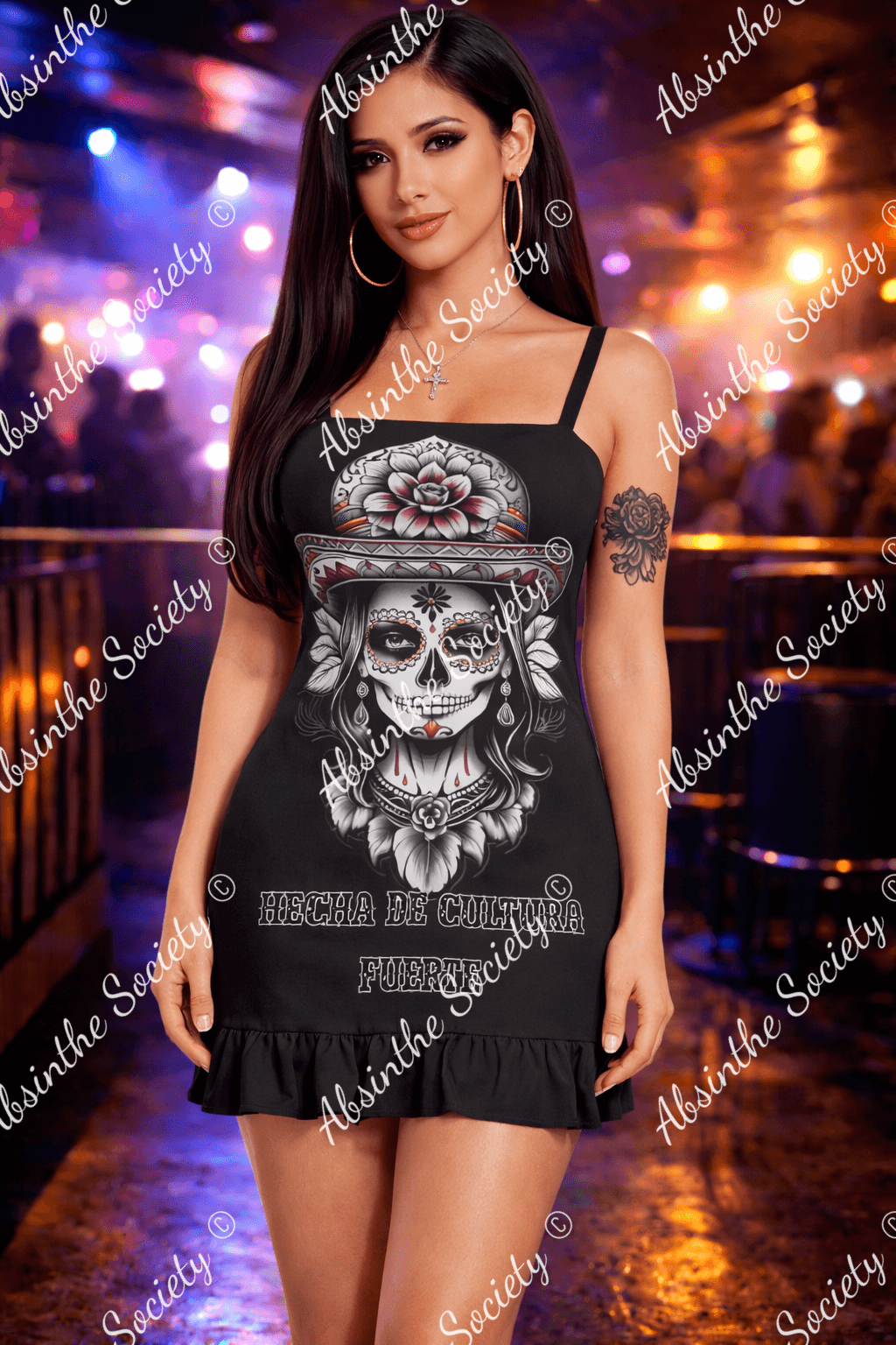 Cultura Fuerte Ruffle Hem Mini Dress 3XL