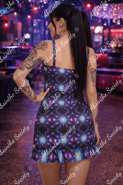 Believe Black Unicorn- Ruffle Hem Mini Dress