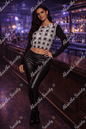 Widow Maker Cropped Mesh Long Sleeves T-shirt - Gothic Black Widow White