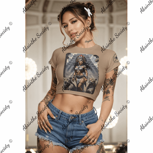 Jaguar Queen Brown - Cropped T-shirt